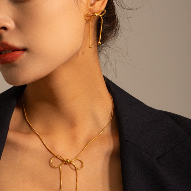 Olea Ribbon Drop Earrings