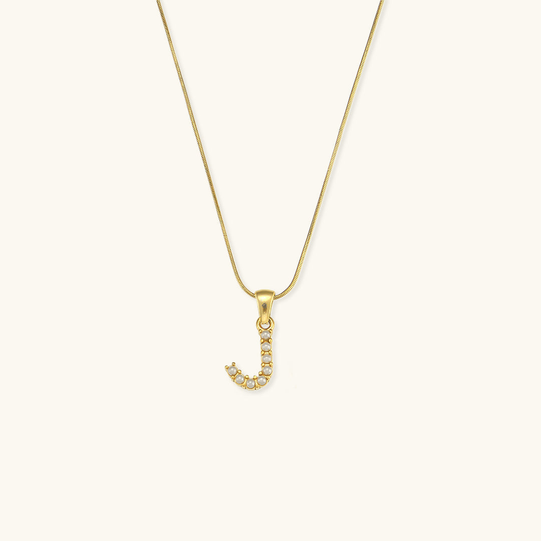 Gold-Finished Initial Necklace with Freshwater Pearls - 16 Inch Personalized Layering Jewelry 28