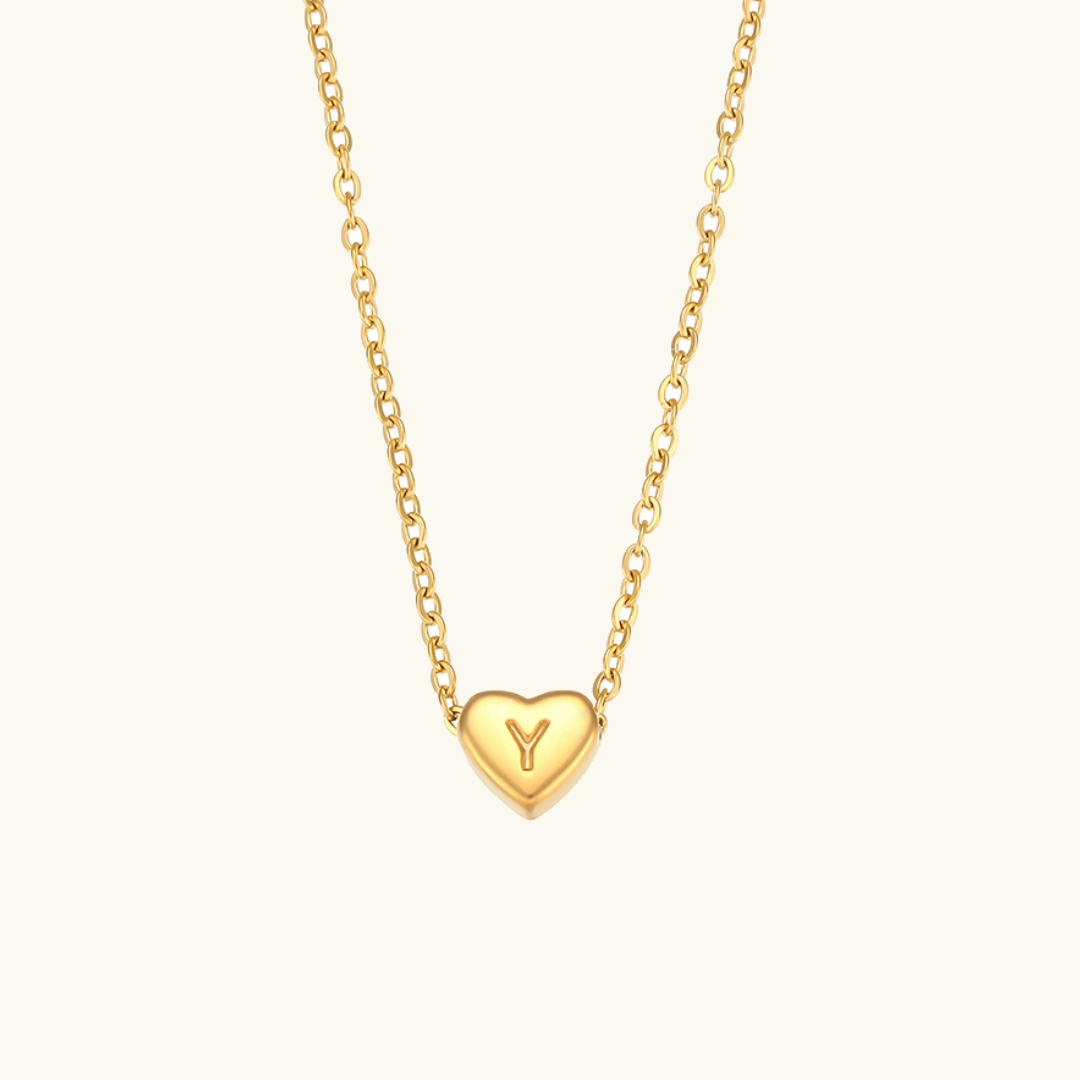 Eva Heart Initial Necklace