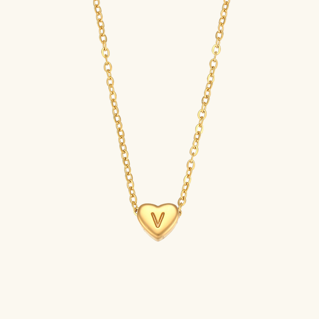 Eva Heart Initial Necklace
