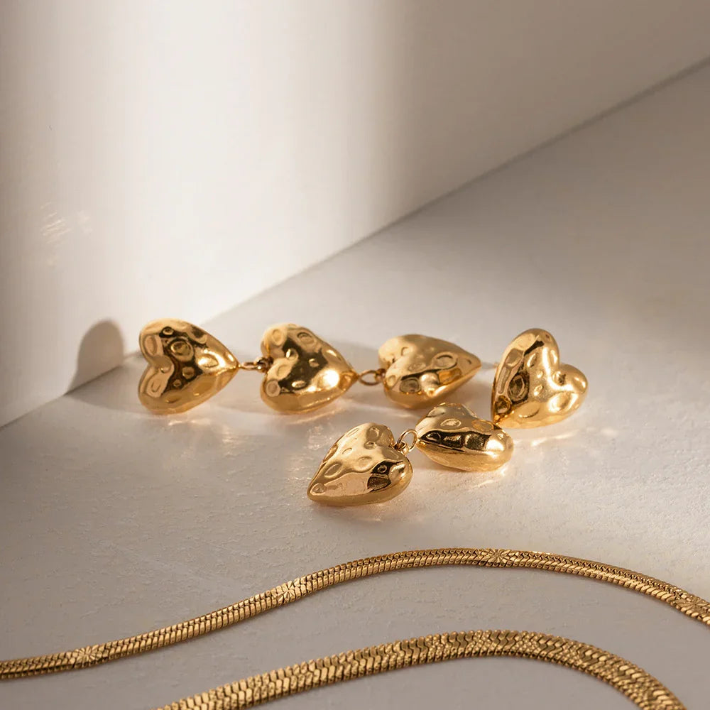 Irene Heart Gold Earrings