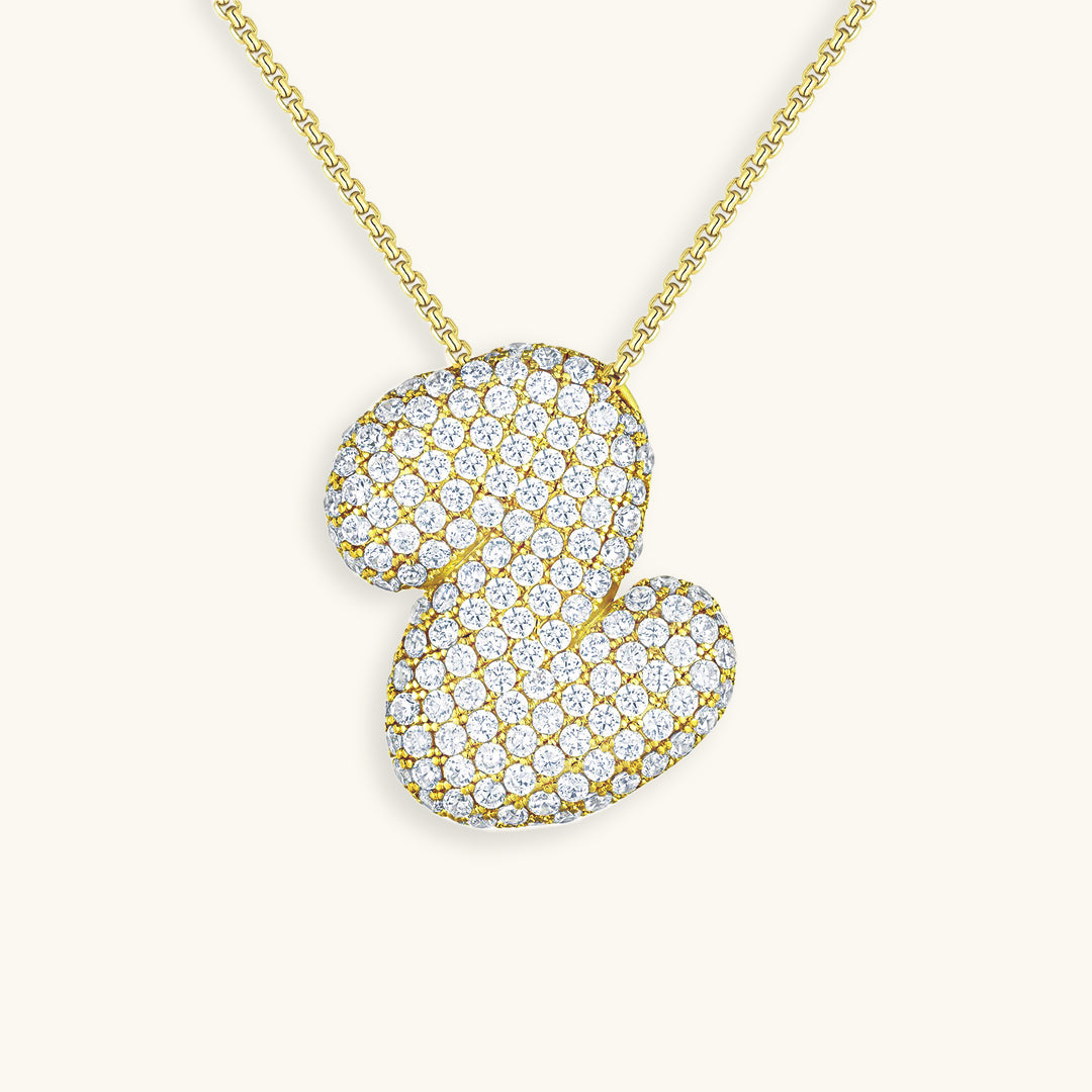 Personalized 18k Gold Initial Necklace with Diamond Simulant – Customizable Hypoallergenic Jewelry for Women 17