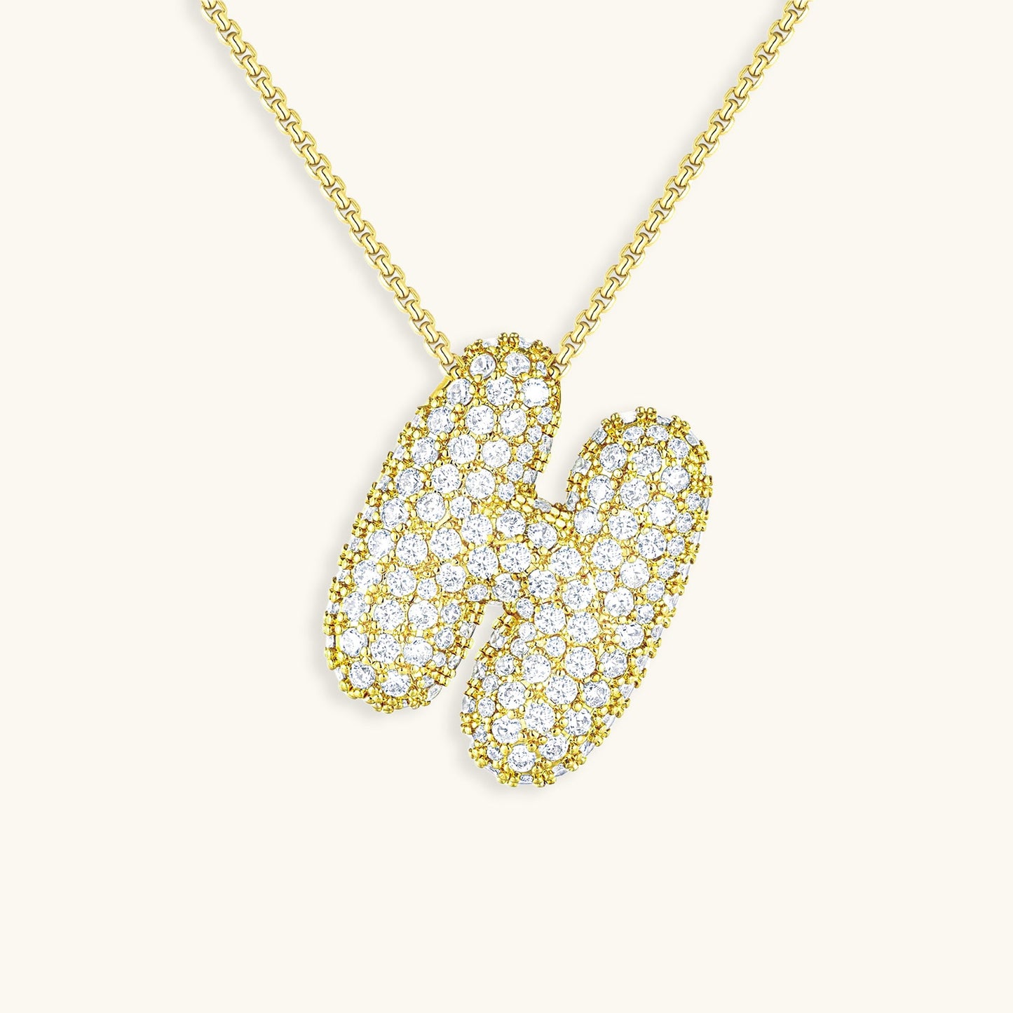 Personalized 18k Gold Initial Necklace with Diamond Simulant – Customizable Hypoallergenic Jewelry for Women 9