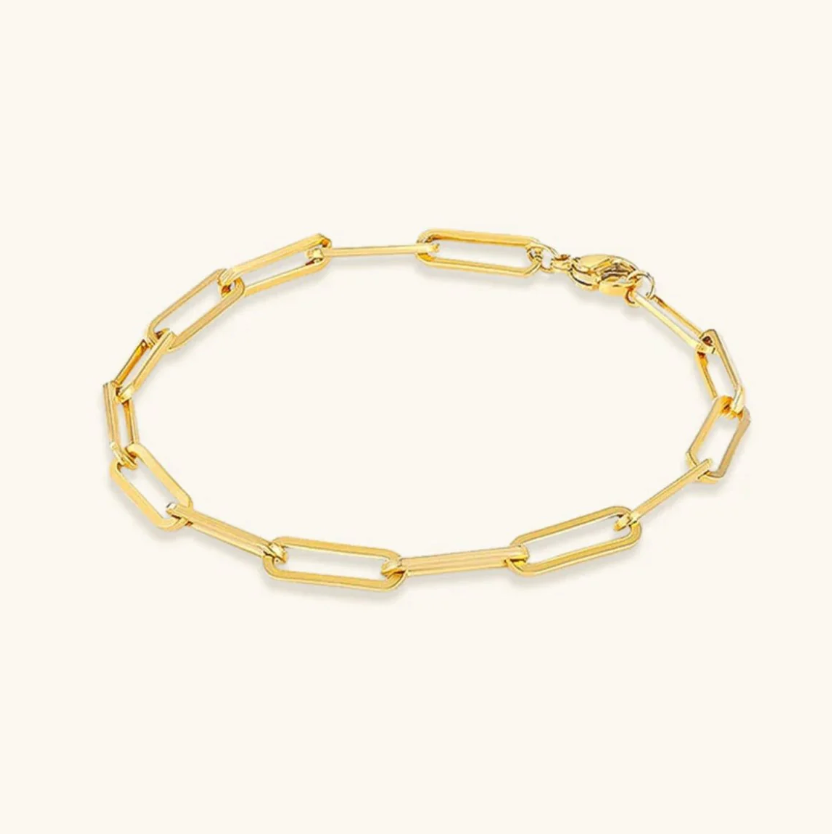Amelia Gold Paperclip Bracelet