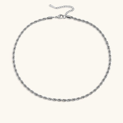 14K Gold Rope Chain Necklace – Hypoallergenic, Water-Resistant, Modern Design, 15-17 Inch Length 11