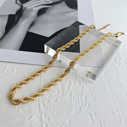 14K Gold Rope Chain Necklace – Hypoallergenic, Water-Resistant, Modern Design, 15-17 Inch Length 7