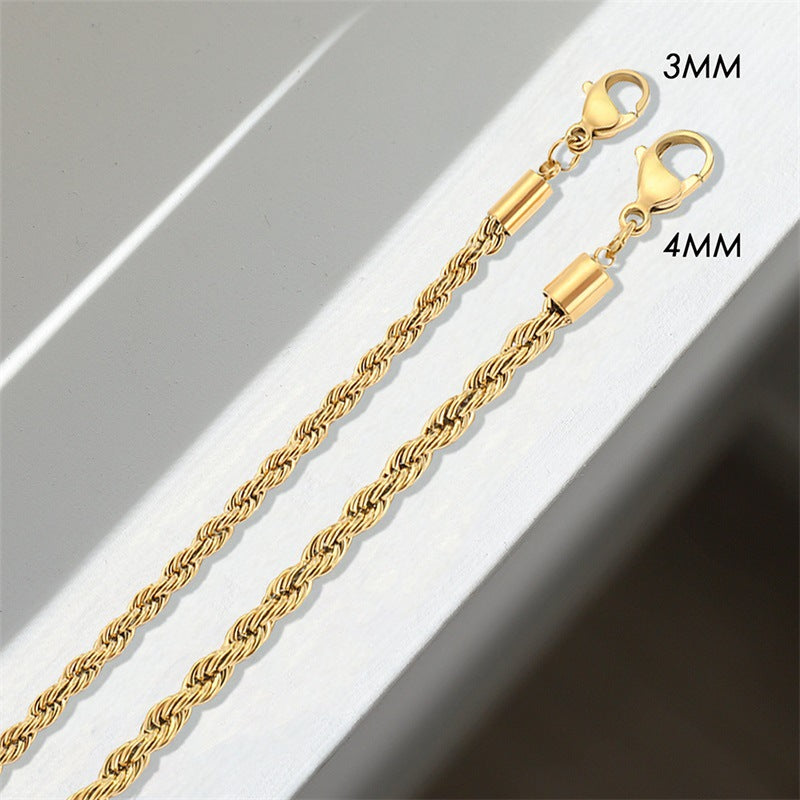 14K Gold Rope Chain Necklace – Hypoallergenic, Water-Resistant, Modern Design, 15-17 Inch Length 8