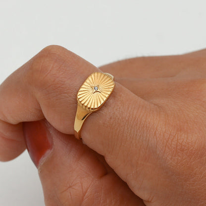18K Gold Waterproof Ring – Minimalist Hypoallergenic Design, Durable Stainless Steel, Lightweight, Sizes 52-56 mm 1