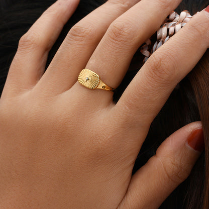 18K Gold Waterproof Ring – Minimalist Hypoallergenic Design, Durable Stainless Steel, Lightweight, Sizes 52-56 mm 2