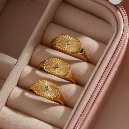 18K Gold Waterproof Ring – Minimalist Hypoallergenic Design, Durable Stainless Steel, Lightweight, Sizes 52-56 mm 3