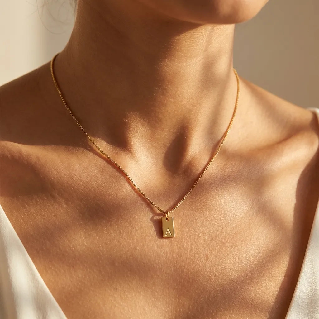 Abigail Initial Charm Necklace with Waterproof Design | Hypoallergenic Jewelry for Daily Wear 5