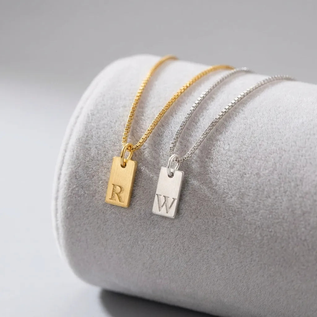 Abigail Initial Charm Necklace with Waterproof Design | Hypoallergenic Jewelry for Daily Wear 8