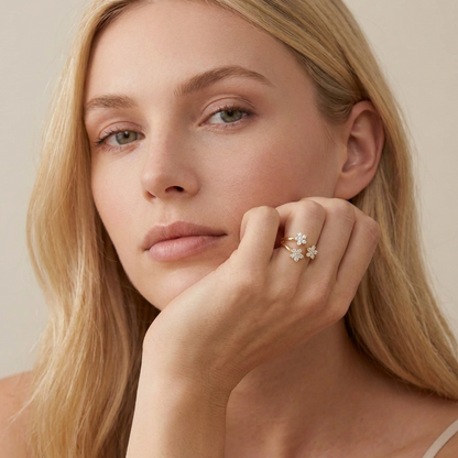 Alice Crystal Flowers Ring