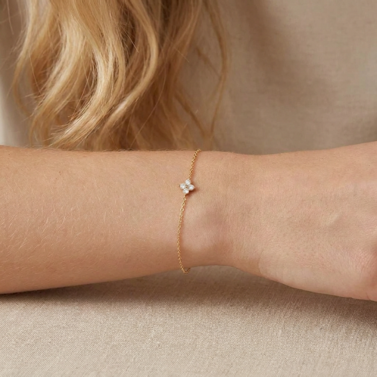 Amelia Crystal Clover Bracelet