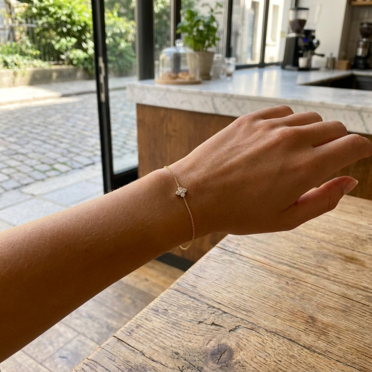 Women's Sterling Silver Clover Bracelet | Elegant Adjustable Jewelry with Zircon Crystals 2