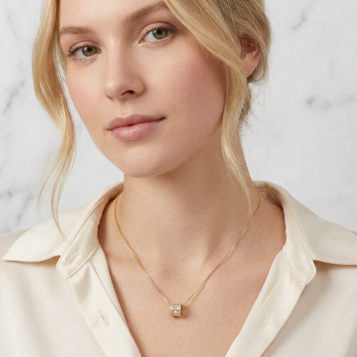 Calle Crystal Necklace | Waterproof Stainless Steel with 18K Gold Plating | Hypoallergenic Design for Daily Wear 1