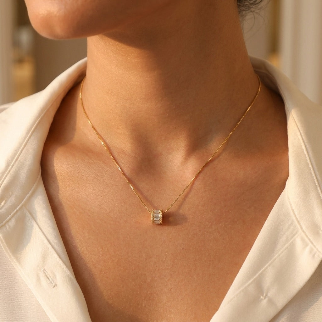 Calle Crystal Necklace | Waterproof Stainless Steel with 18K Gold Plating | Hypoallergenic Design for Daily Wear 6