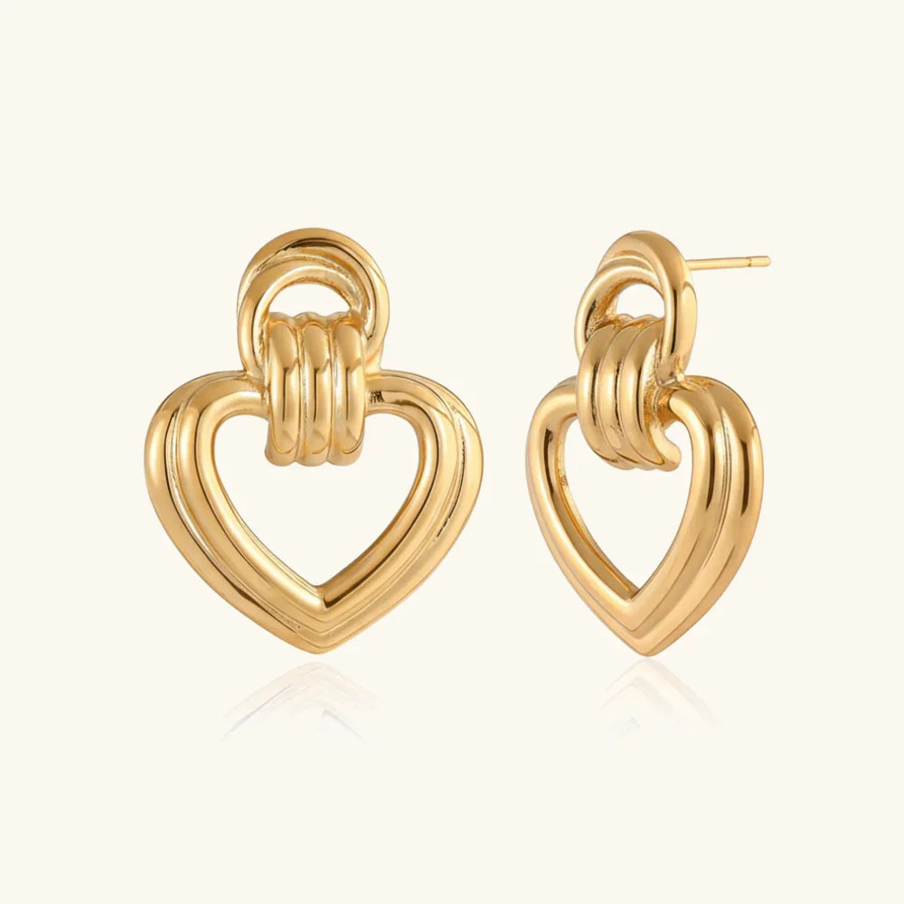 Lucille Gold Heart Earrings