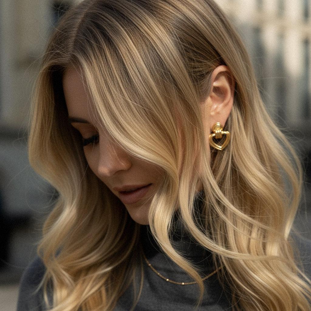 Lucille Gold Heart Earrings