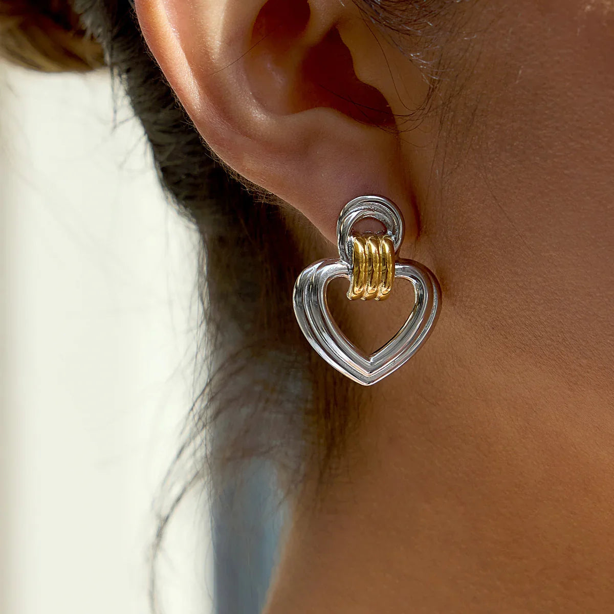 Lucille Gold Heart Earrings