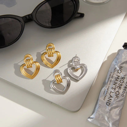 Lucille Gold Heart Earrings