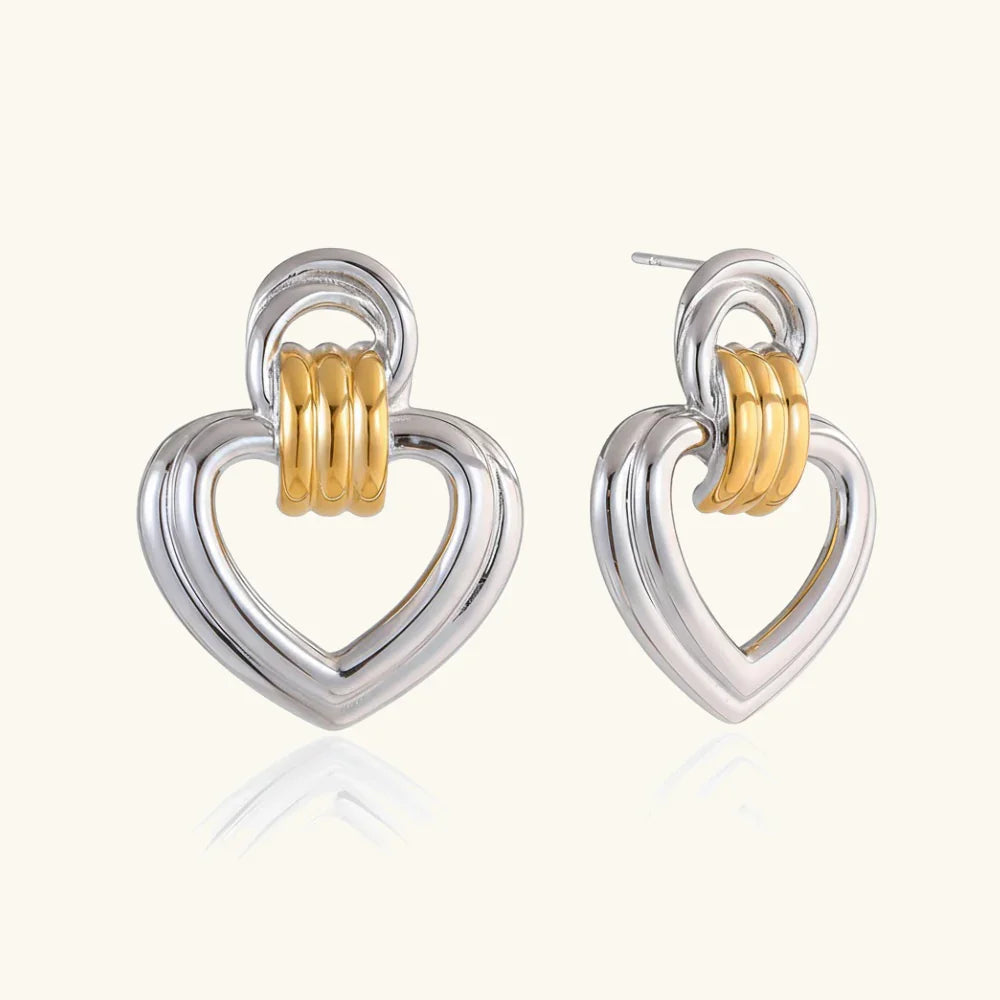 Lucille Gold Heart Earrings