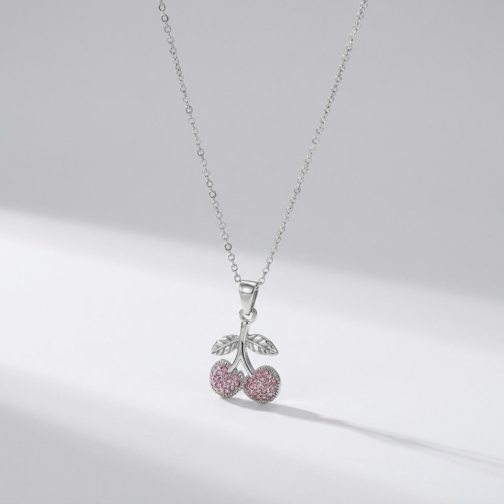 Cherry Pendant Necklace with Adjustable Length | Hypoallergenic Stainless Steel for Stylish Versatility 6