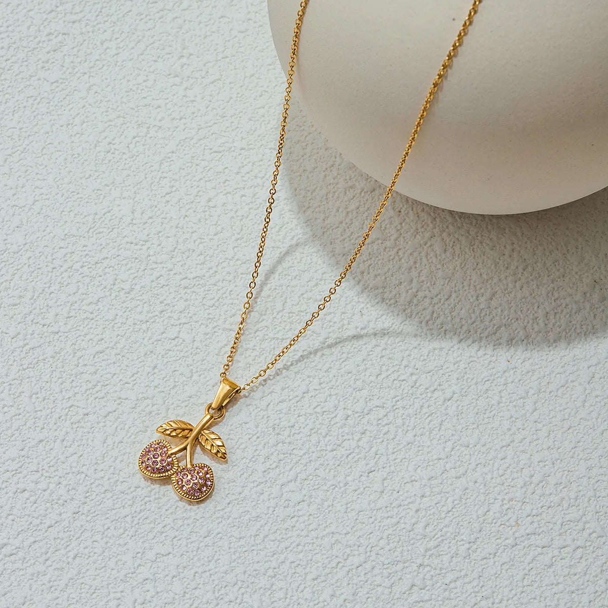 Cherry Pendant Necklace with Adjustable Length | Hypoallergenic Stainless Steel for Stylish Versatility 7