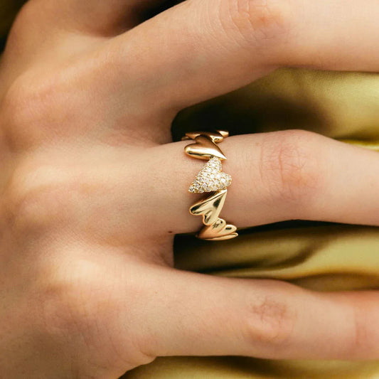 Michaela Diamond Hearts Ring