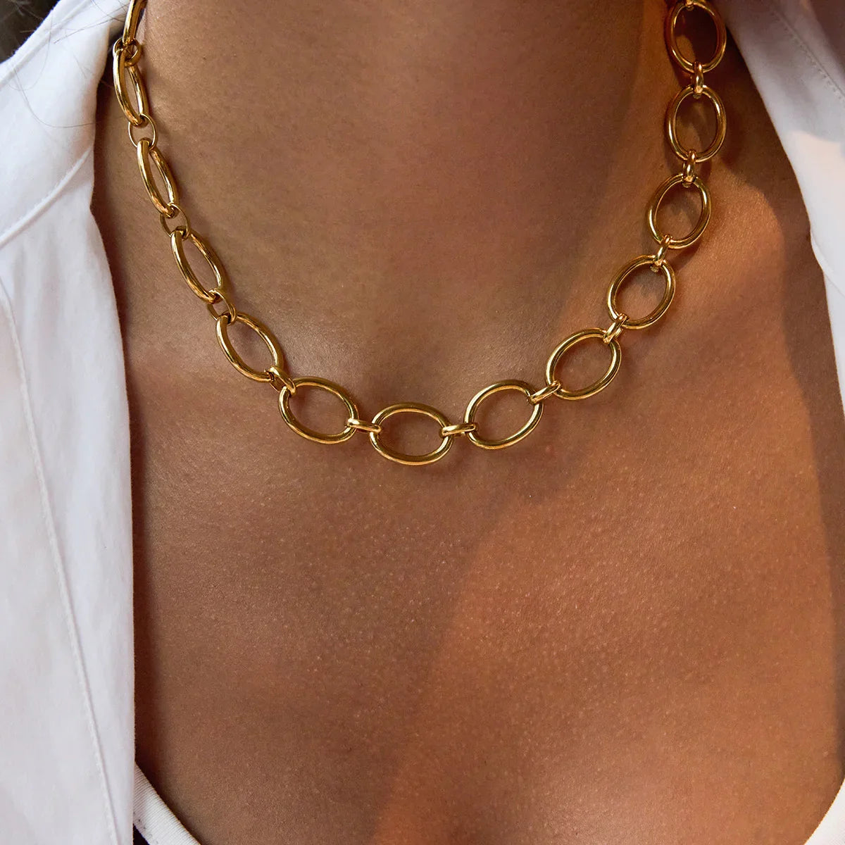 Jane Chunky Gold Chain Necklace