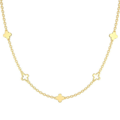 Clover Chain Necklace | Gold Necklace with 14K Finish & Adjustable Length | Elegant Accessory for Versatile Styling 4