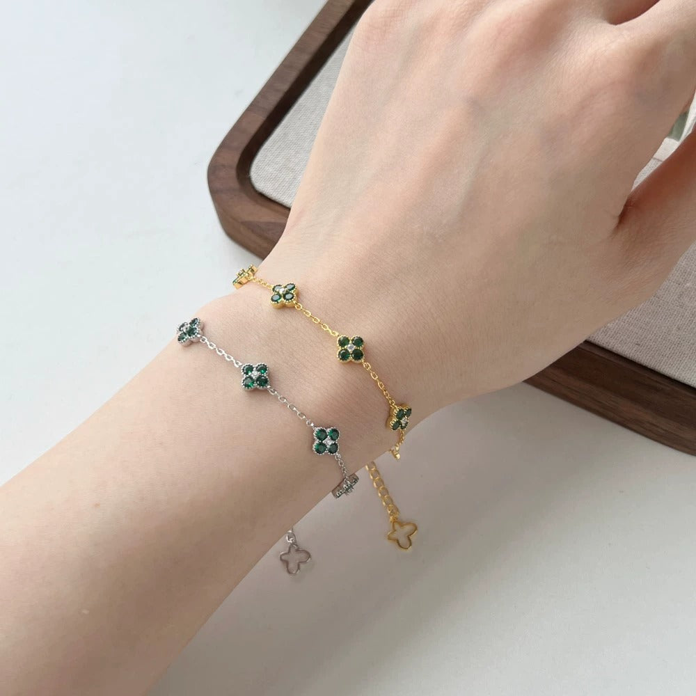 Clover Collection | Crystal Bracelet with Adjustable Length & Hypoallergenic Design | Elegant Jewelry for Everyday Wear 4