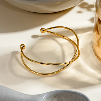Serena Open-Ended Gold Bracelet