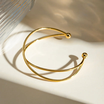 Serena Open-Ended Gold Bracelet