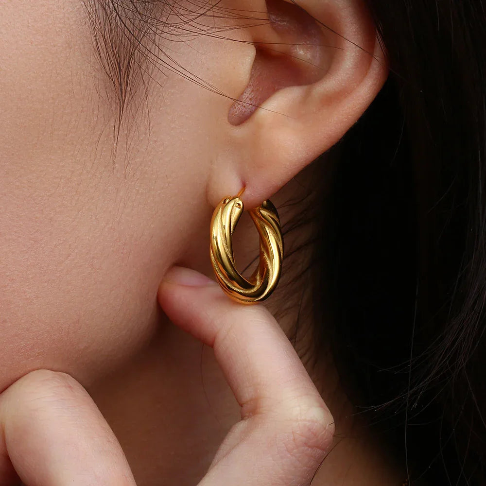 Carly Twisted Hoop Earrings