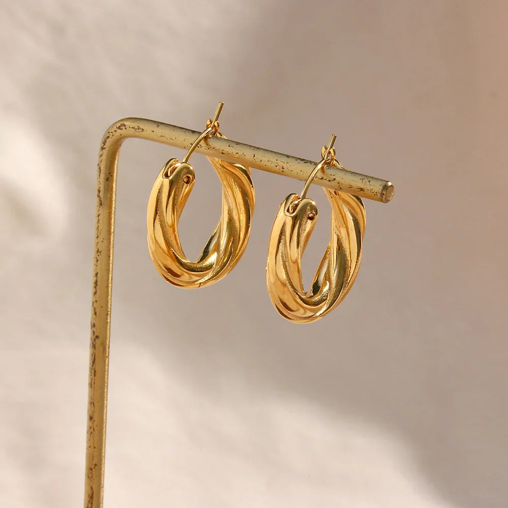 Carly Twisted Hoop Earrings
