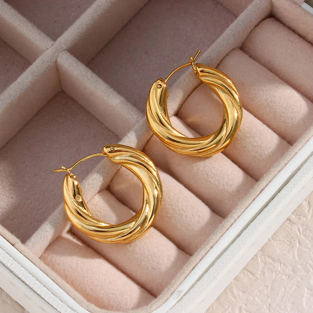 Carly Twisted Hoop Earrings
