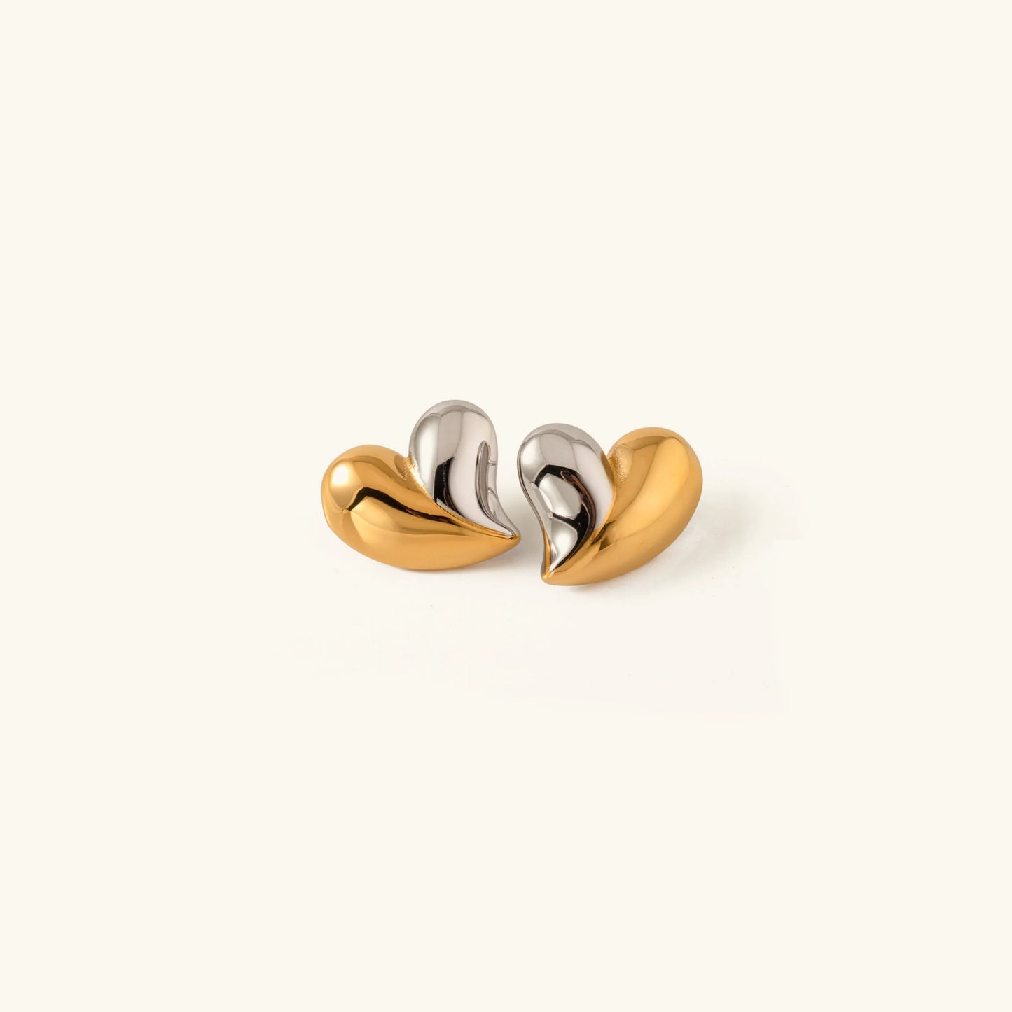 Ellen Two Tone Heart Earrings