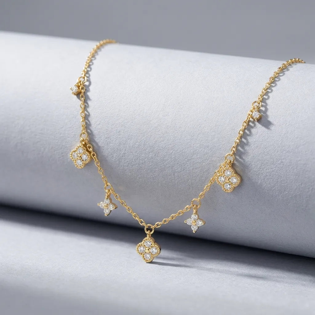 Elegant Charm | Gold Necklace with Adjustable Length & 14K Finish for Versatile Styling 3