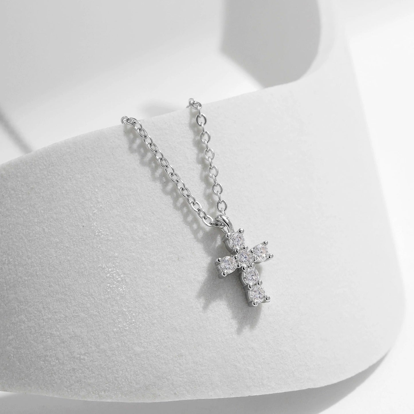 Elegant Crystal Cross Necklace for Women with Hypoallergenic Design | Premium Sterling Silver for Everyday Sophistication 1