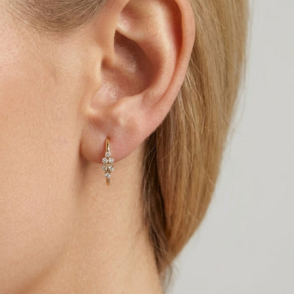 Elegant Crystal Gold Earrings for Women with Heart Charms | Lightweight & Colorful Design for Everyday Style 0