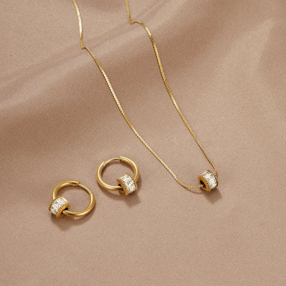 Elegant Crystal Gold Hoop Earrings with 18K Plating | Hypoallergenic Design for Everyday Luxury 5