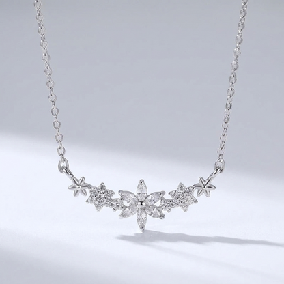 Elegant Floral Sparkle Necklace with Dazzling Crystals | Hypoallergenic Design for Timeless Style 2