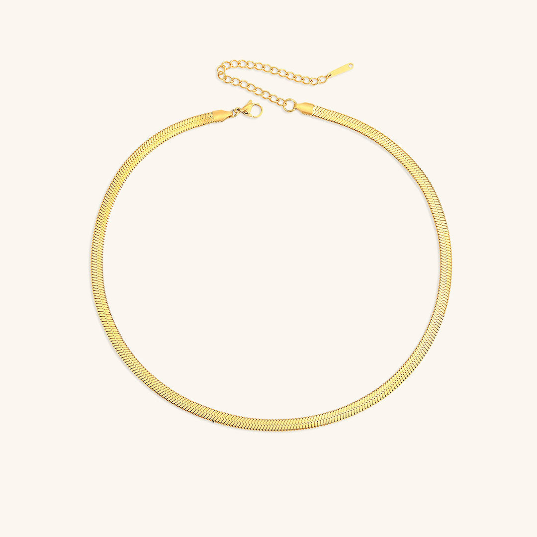 Ava Gold Herringbone Necklace