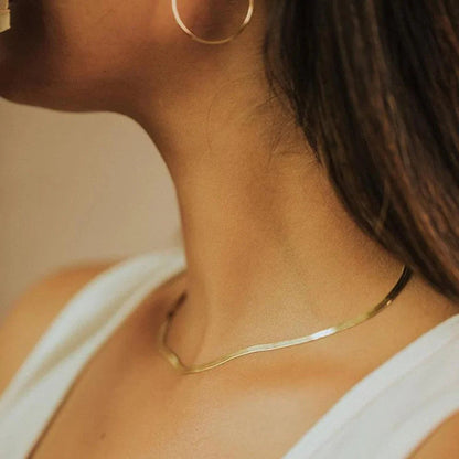 Ava Gold Herringbone Necklace