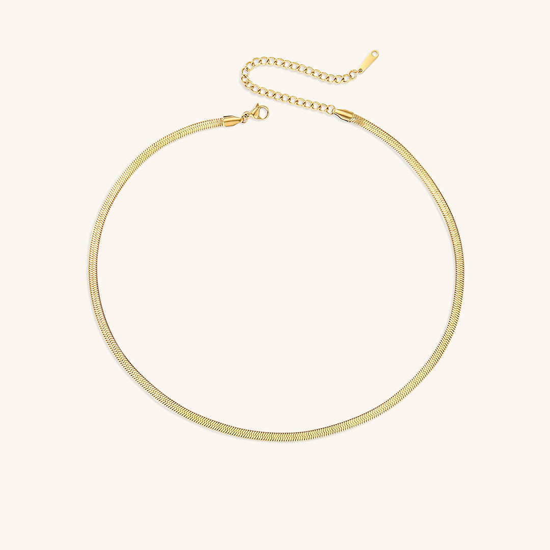 Ava Gold Herringbone Necklace