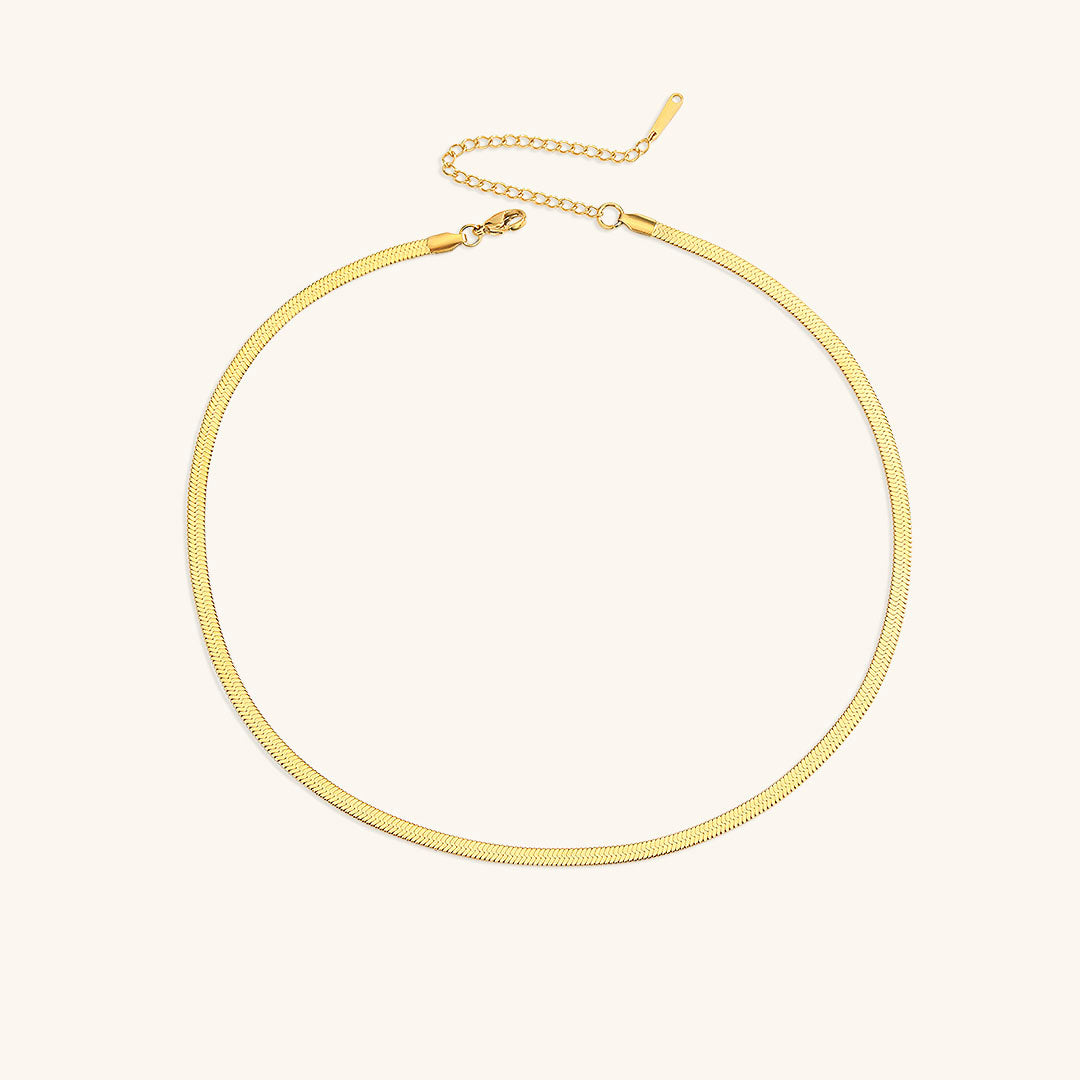 Ava Gold Herringbone Necklace