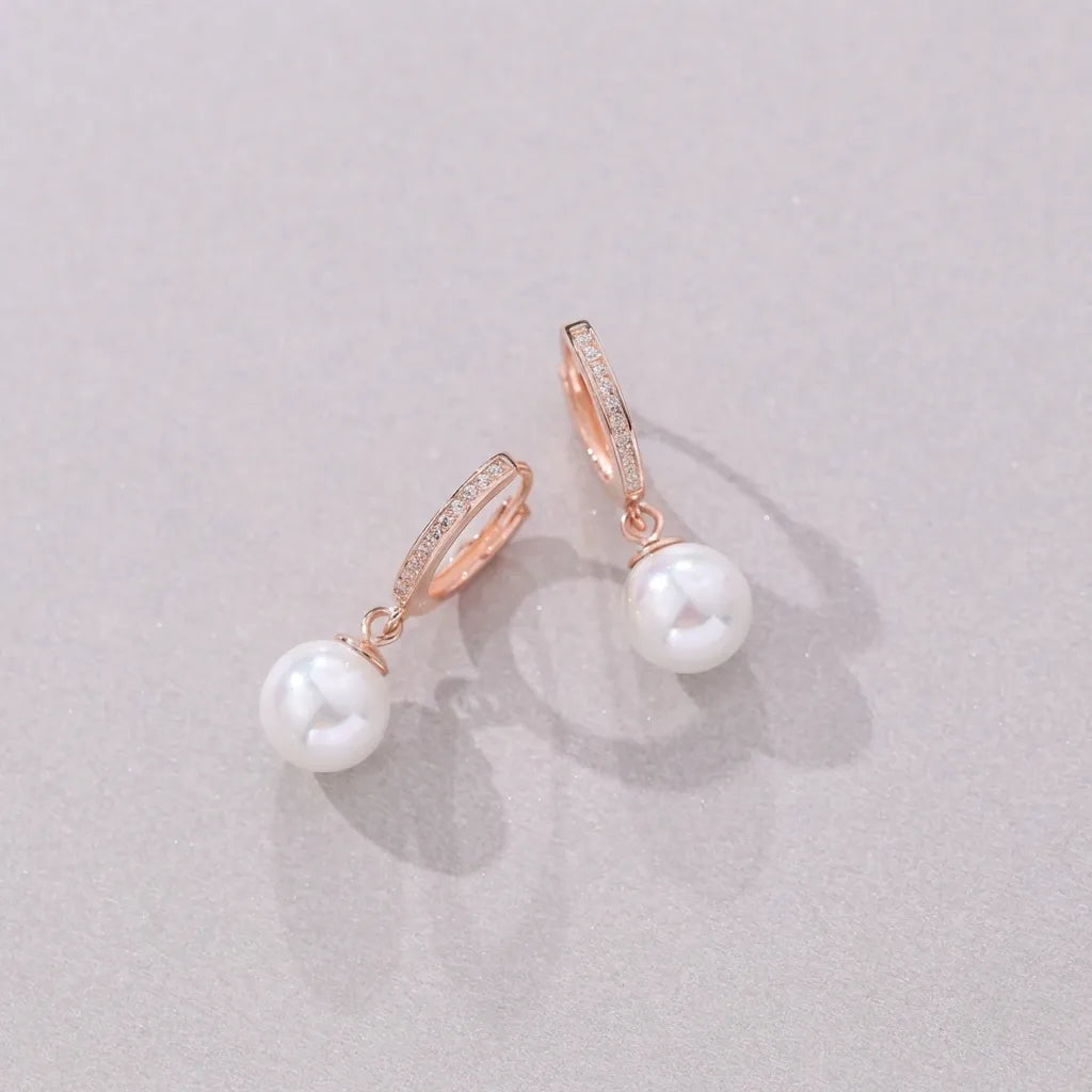 Elegant Pavé Pearl Hoop Earrings with Vintage-Inspired Design | Timeless Style for Any Occasion 4