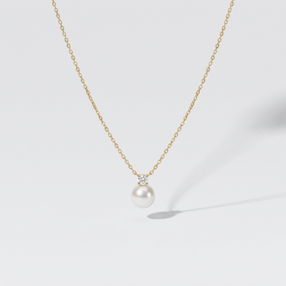 Elegant Pearl Pendant Necklace | Adjustable Length with Sterling Silver & 14k Gold PVD for Timeless Charm 2