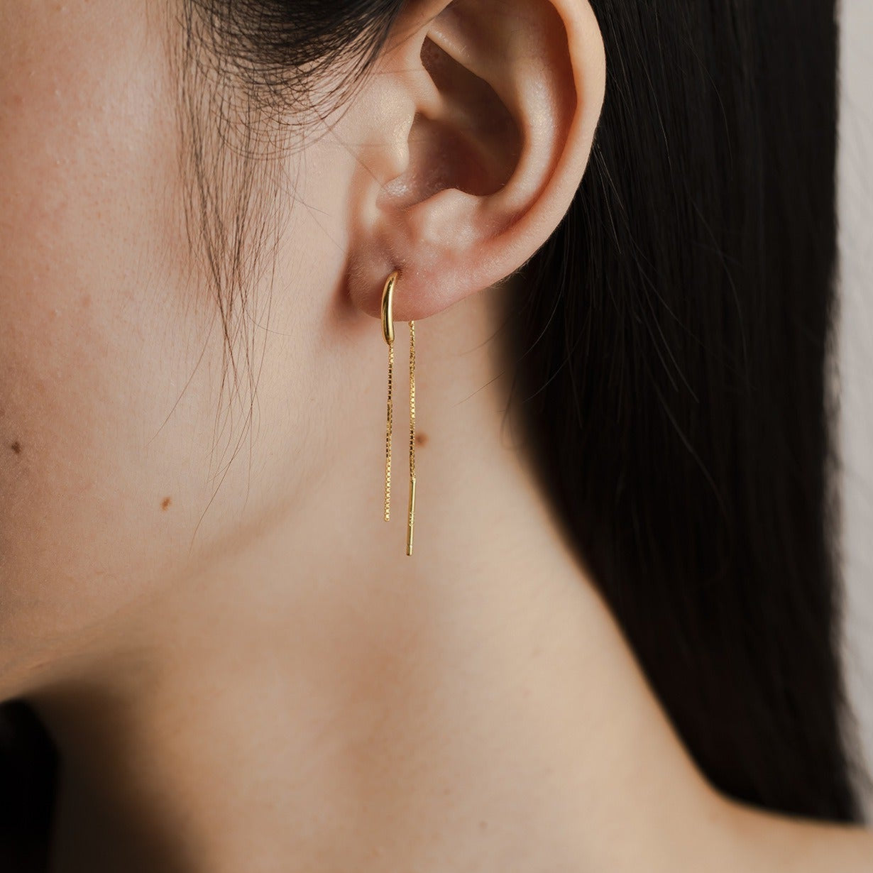 Elegant Silver Chain Earrings with Zircon Crystals | Hypoallergenic Design for Comfortable Everyday Wear 0